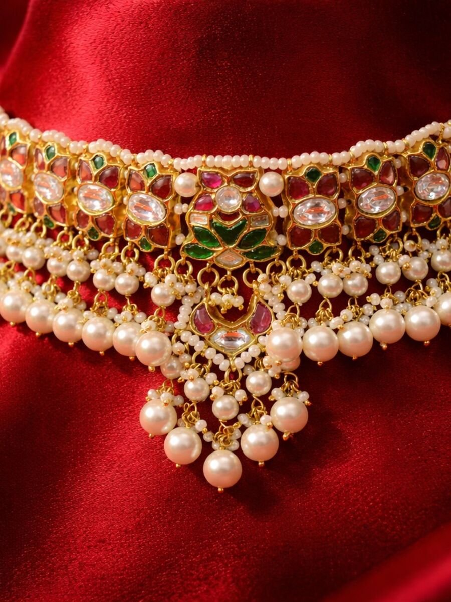 Silver jewellery — Kundan choker
